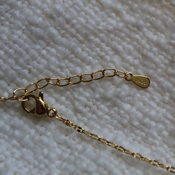 Sterling Silver Gold Gucci Chain with Cubic Zirconia Charm - Picture 7 of 7